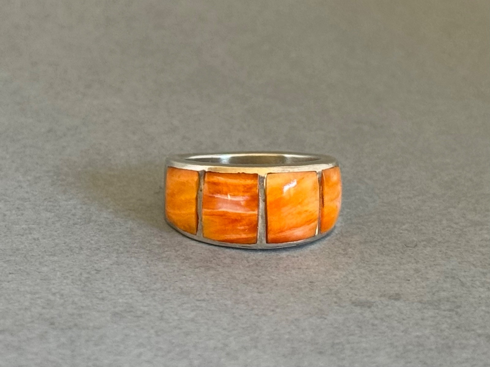 Unused Navajo Sterling Silver and Spiny Oyster Ring Size 6