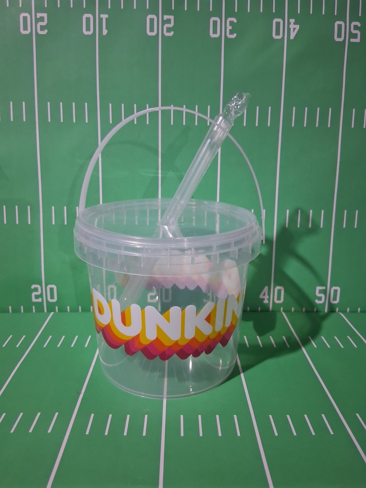 DUNKIN' DONUTS 48oz.  BEVERAGE BUCKET W/ STRAW ( NEW NEVER USED  )  🍩🧋