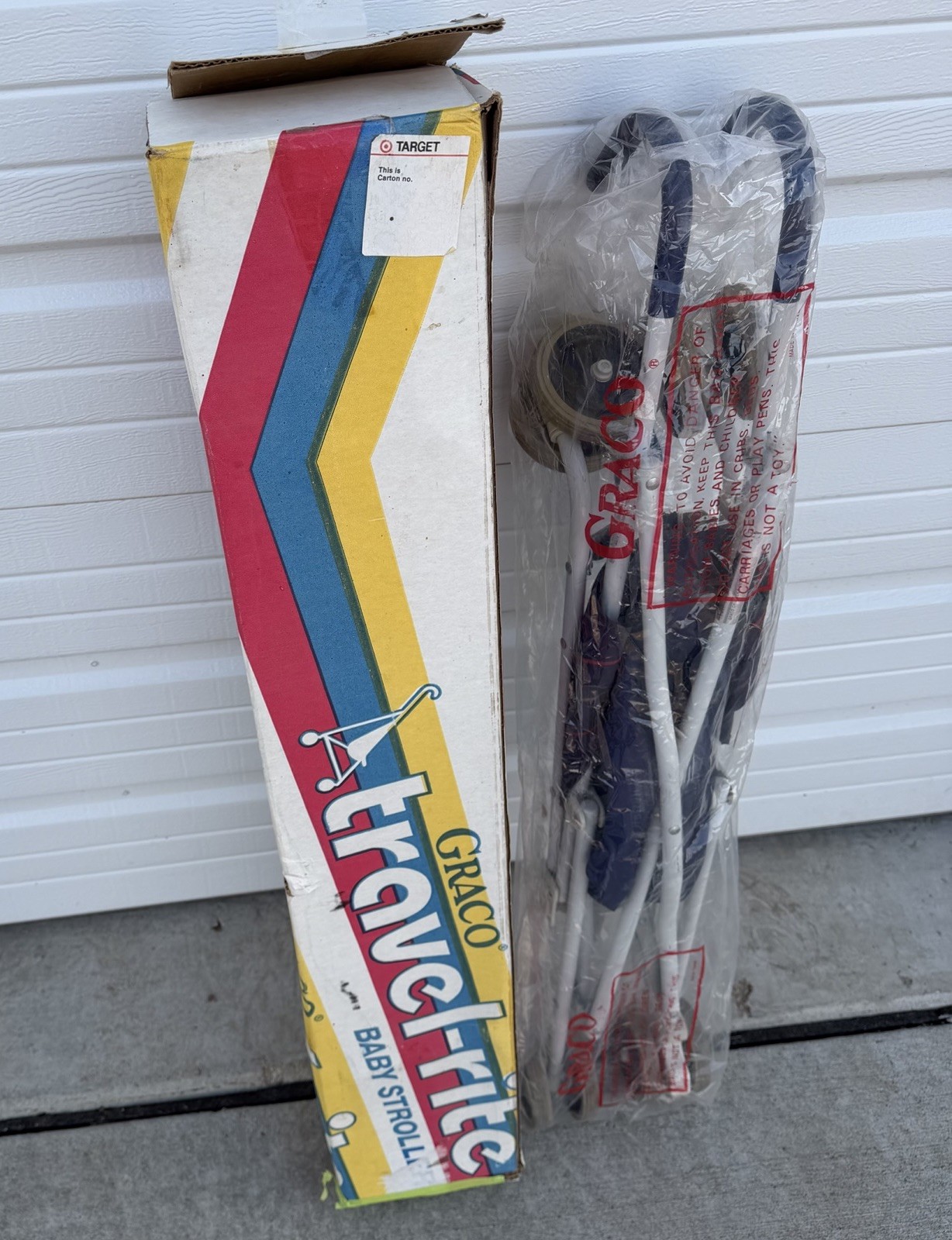 Vintage 1980s Graco Travel-Rite Baby Umbrella Stroller T6602J Model 02056 w/ Box