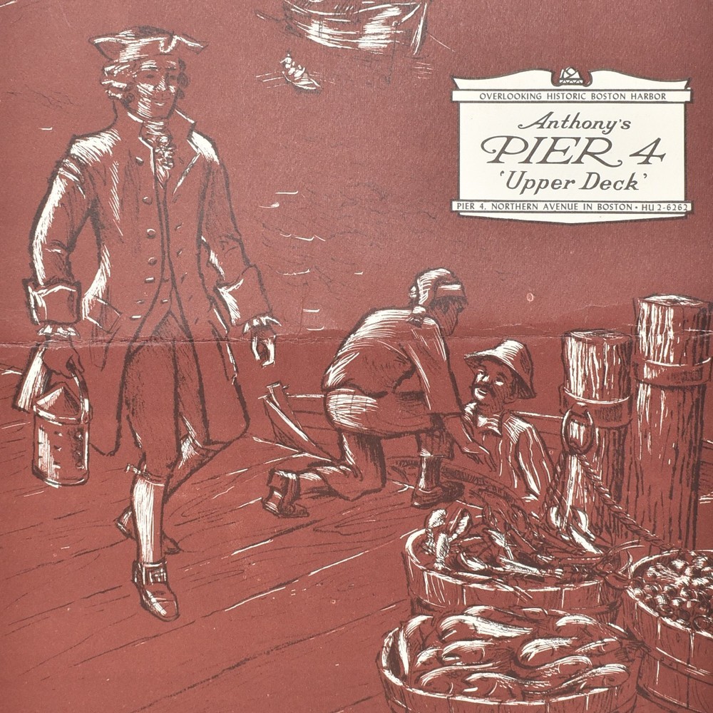 1960s Anthony\'s Pier 4 Restaurant Menu Upper Deck Northern Avenue Boston MA