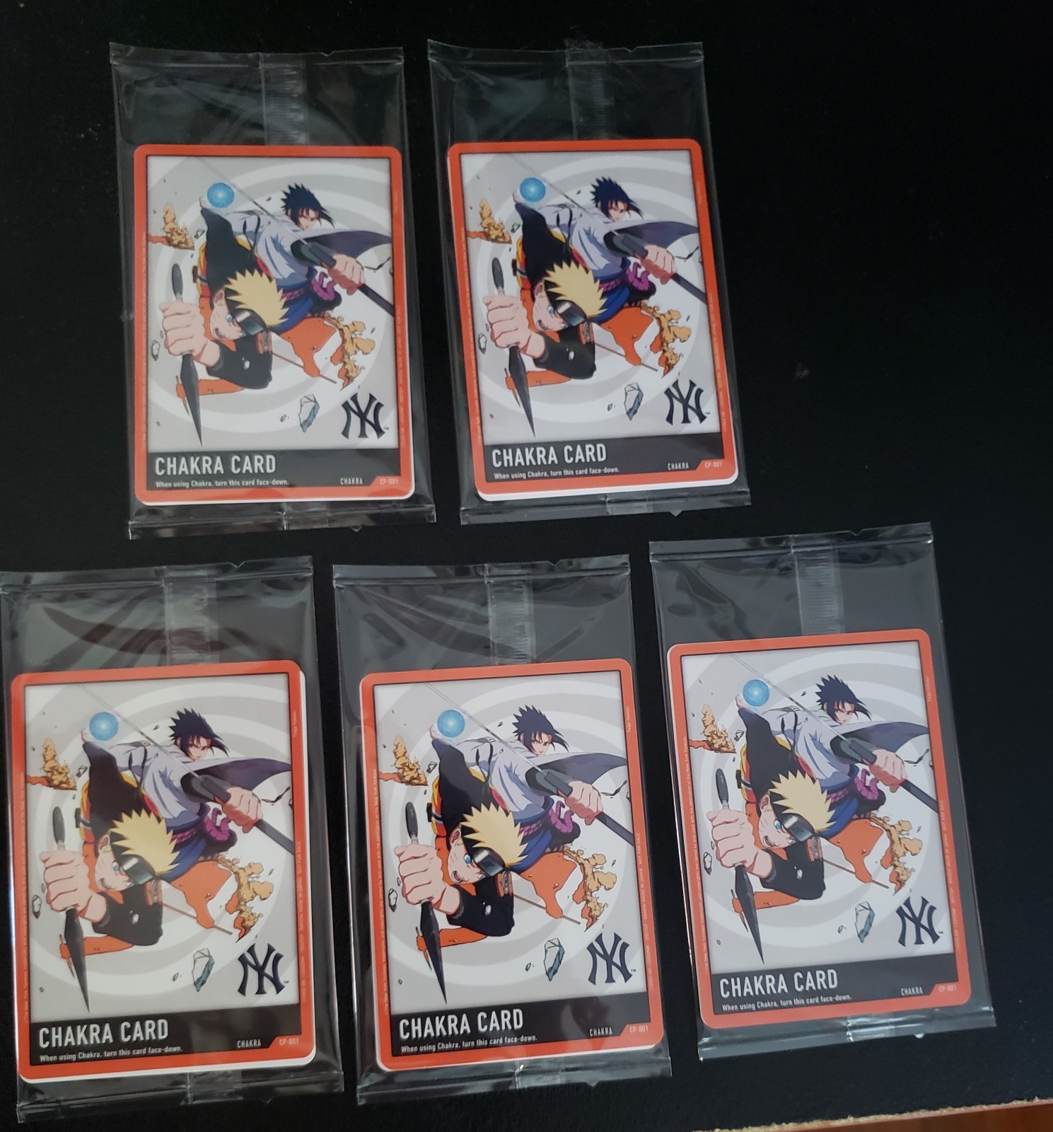 (5) Naruto x Chakra CP-001 New York Yankees Exclusive 2026 TCG Promo Cards 9/8