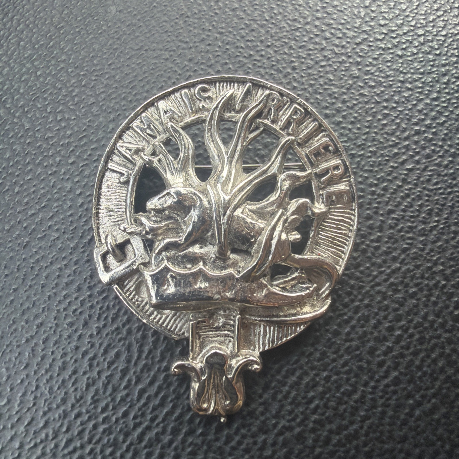 Vintage Large Scottish Clan Douglas Design Brooch By DB Danish Bowman, 80s 90s