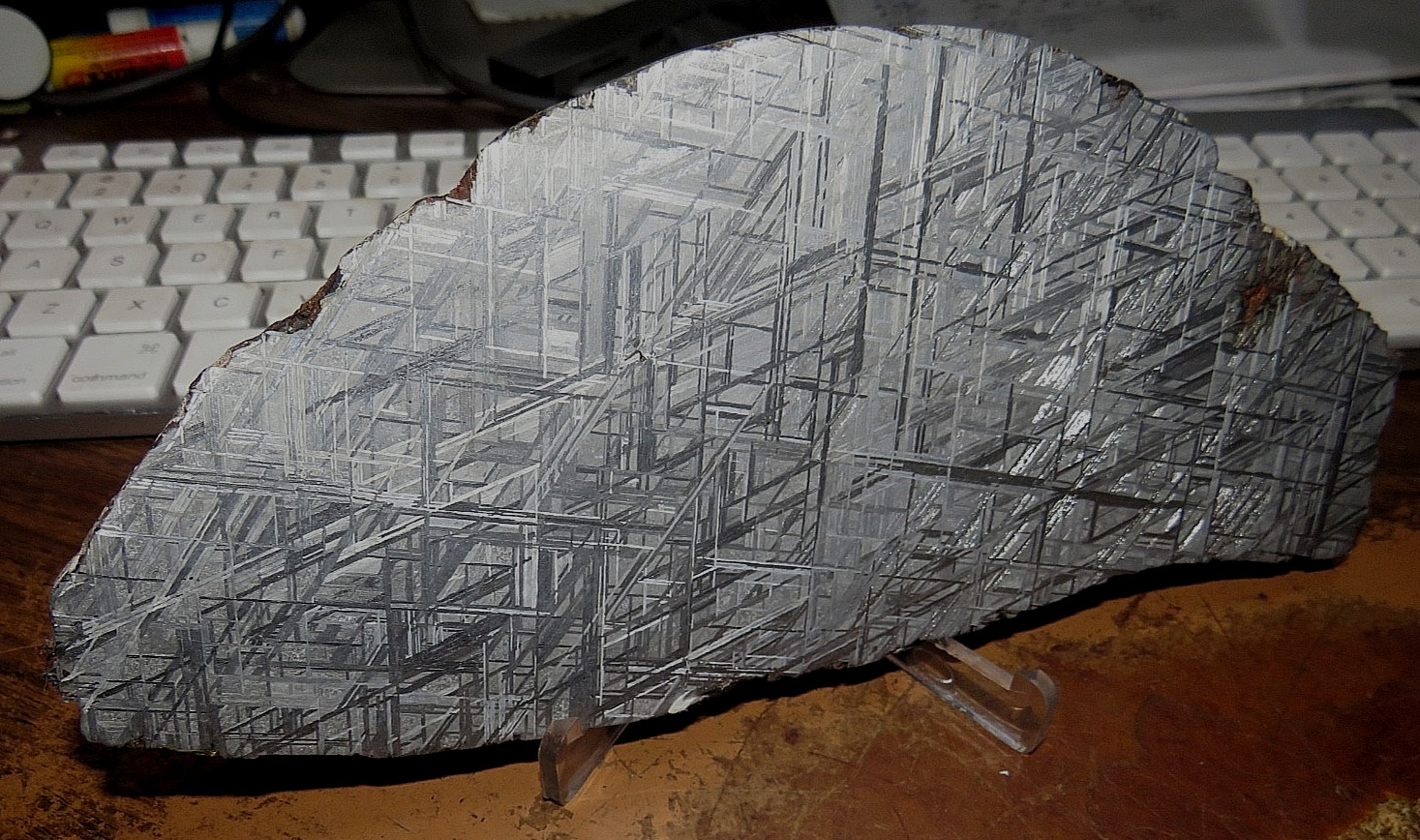 huge 422 gm. muonionalusta meteorite SLICE etched  sweden std  slab .93#