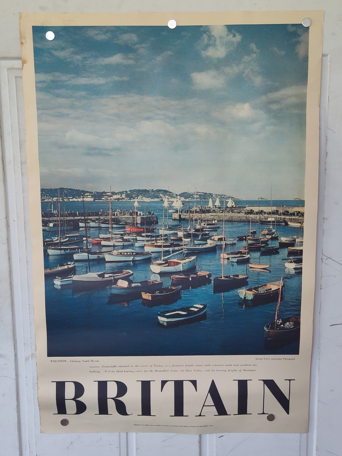 Britain Paignton Devon Harbor Poster 20x30\