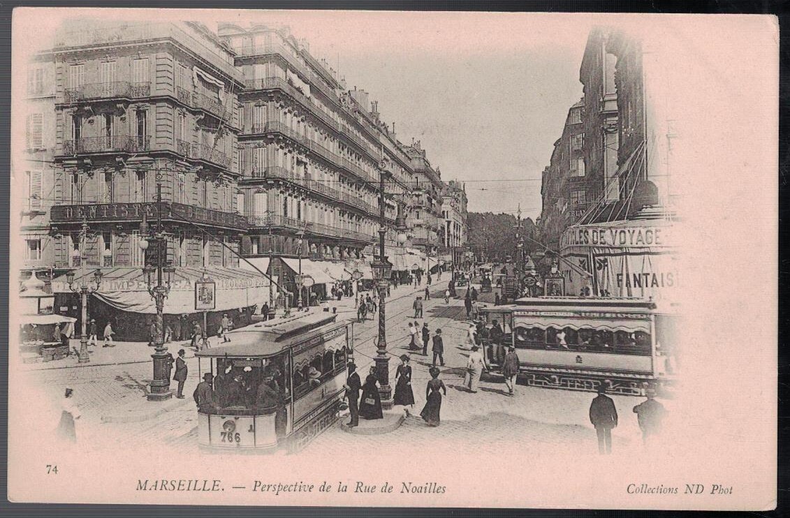 ANTIQUE 1900-1905 PERSPECTIVE DE LA RUE DE NOAILLES MARSEILLE FRANCE POSTCARD ANTIQUE 1900-1905 PERSPECTIVE DE LA RUE DE NOAILLES MARSEILLE FRANCE POSTCARD
