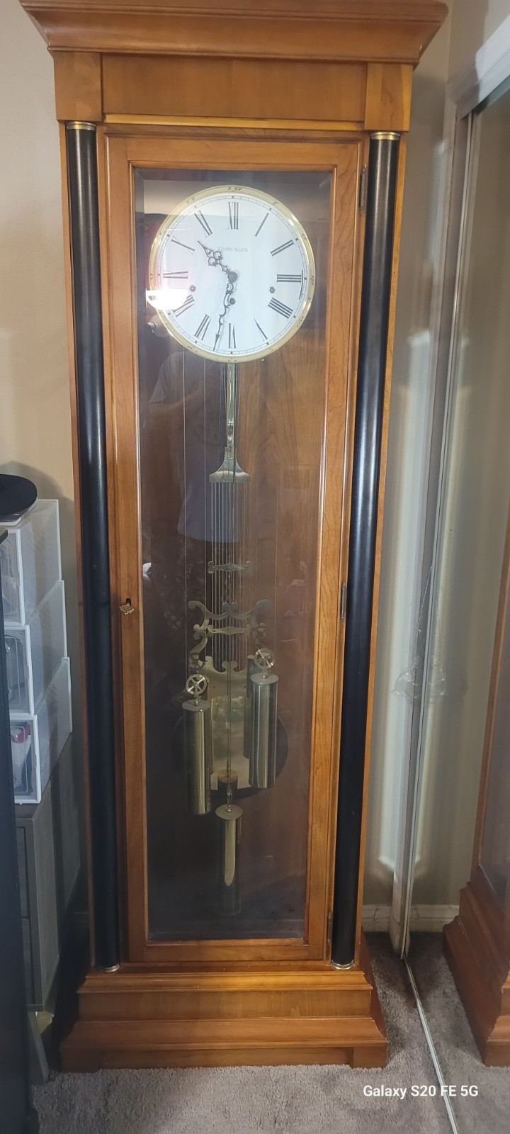 Ethan Allen Antique Grandfather Clock 7ft Tall