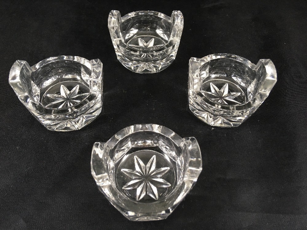 Glass Crystal Open Salts Set of 4 1.5\
