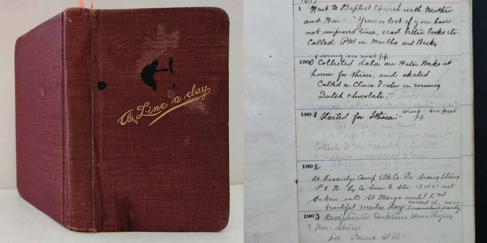 1899 antique DIARY olean ny FRIEND P WILLIAMS student engineer personal history