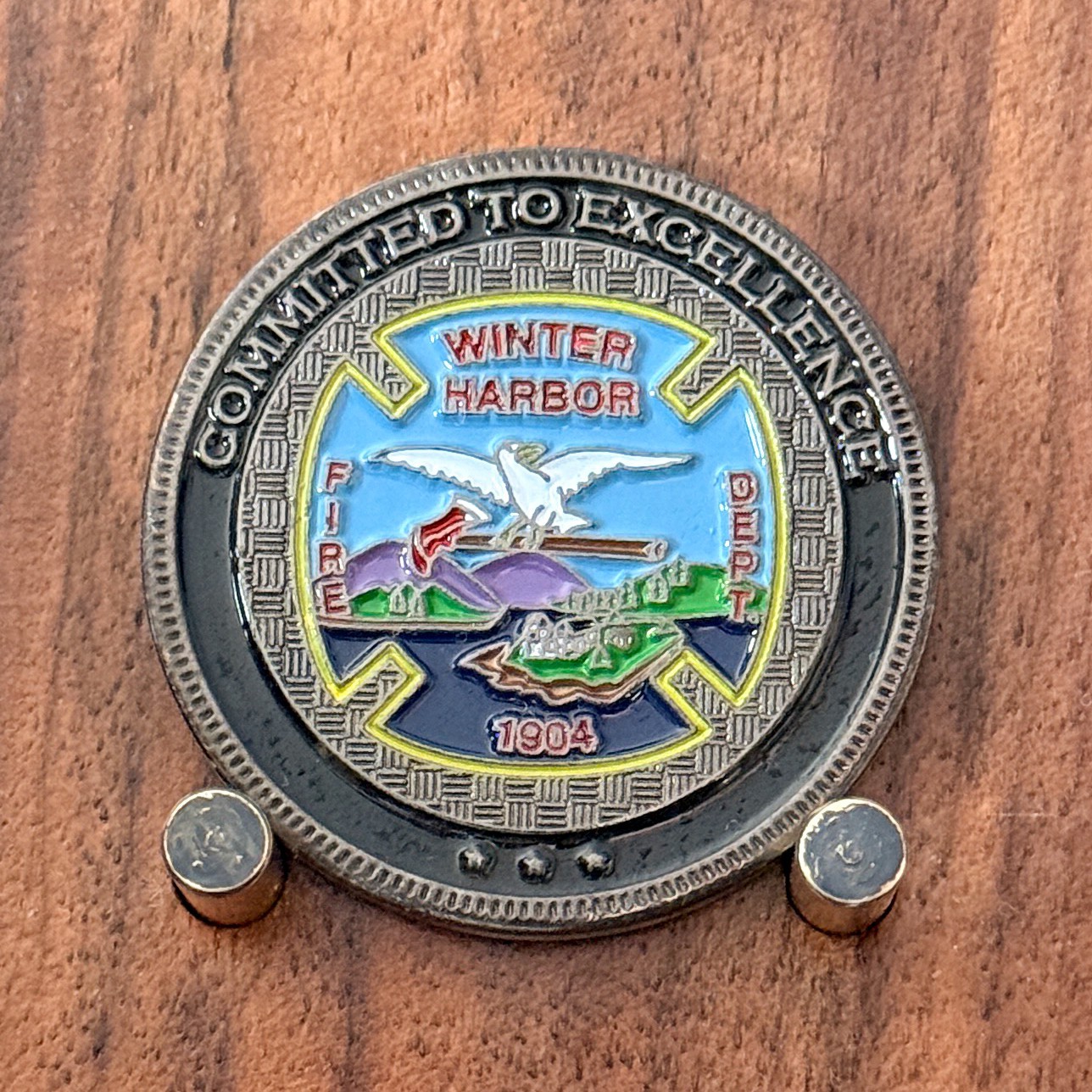 Winter Harbor Maine Fire Police Department Local Service Challenge Coin  W#19