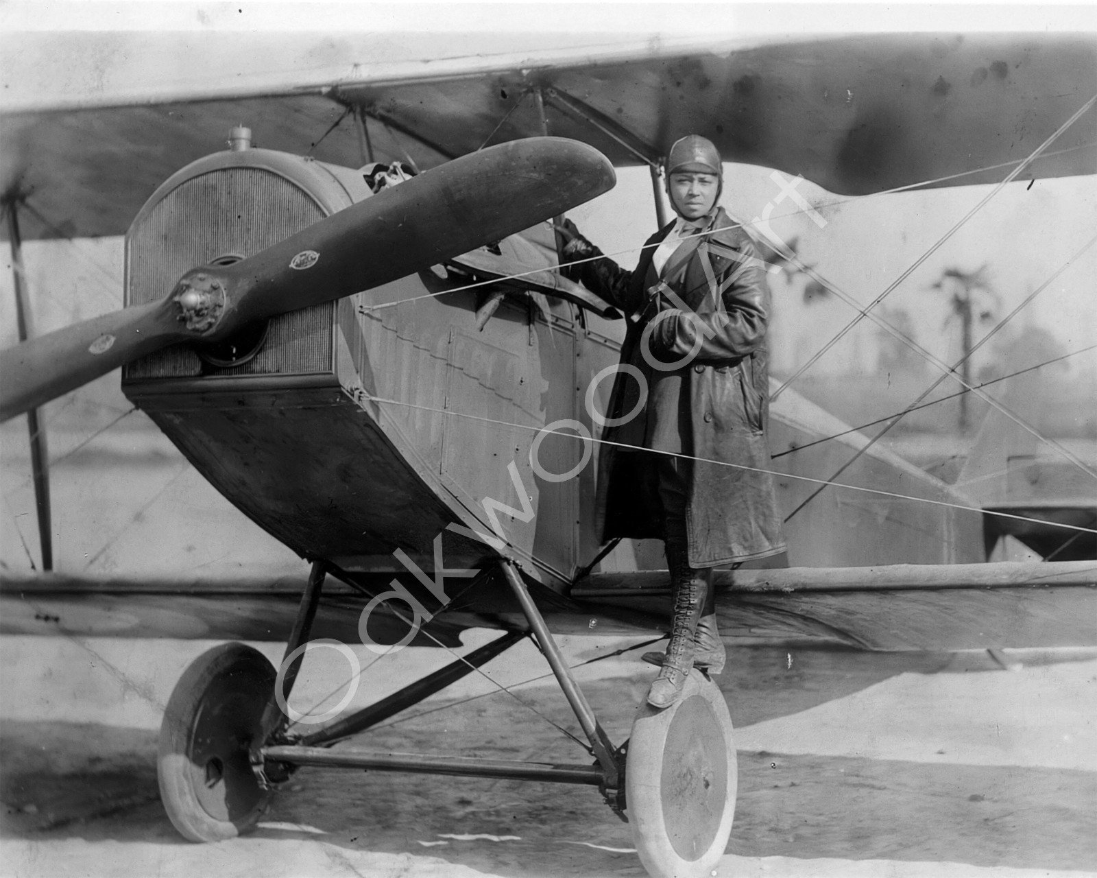 BESSIE COLEMAN & Plane, 1st African American Pilot, Vintage Photo Reprint BESSIE COLEMAN & Plane, 1st African American Pilot, Vintage Photo Reprint