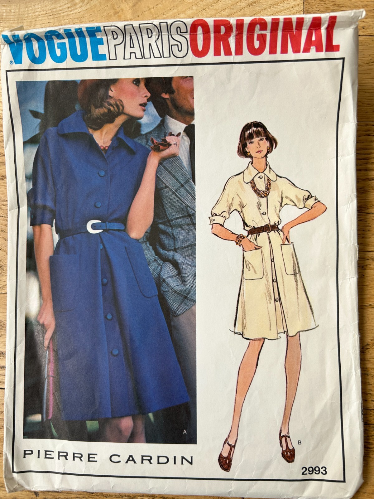 Vintage Vogue Paris Original 2993 Pierre Cardin Dress 1970 Sz 16 Vintage Vogue Paris Original 2993 Pierre Cardin Dress 1970 Sz 16
