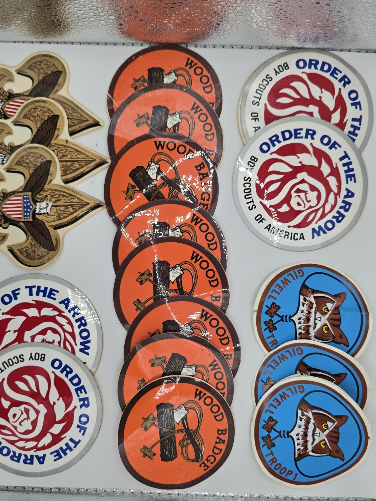 Vintage Boy Scout Decal Lot 19 BSA Wood Badge Gilwell Order of the Arrow Eagle