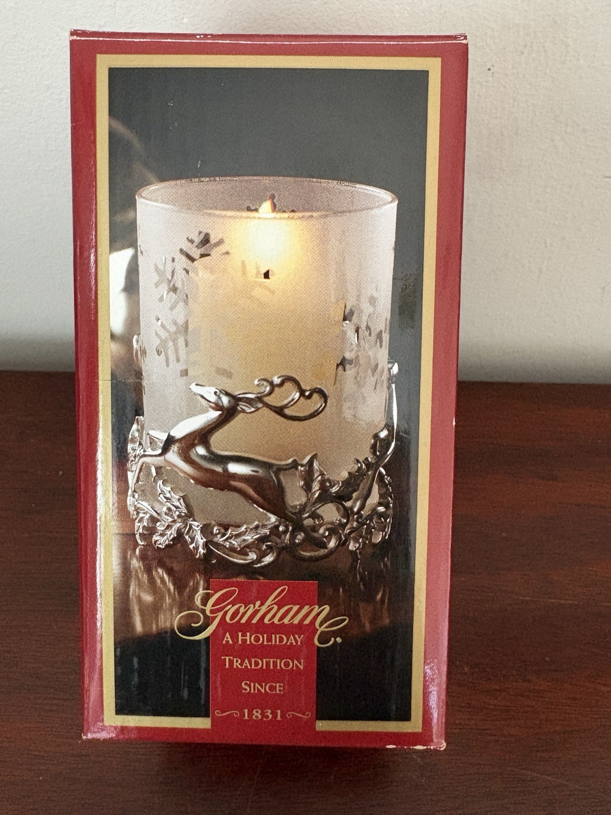 Gorham Silver plated Reindeer Votive NIB festive Snowflakes & Reindeer Cutouts Gorham Silver plated Reindeer Votive NIB festive Snowflakes & Reindeer Cutouts