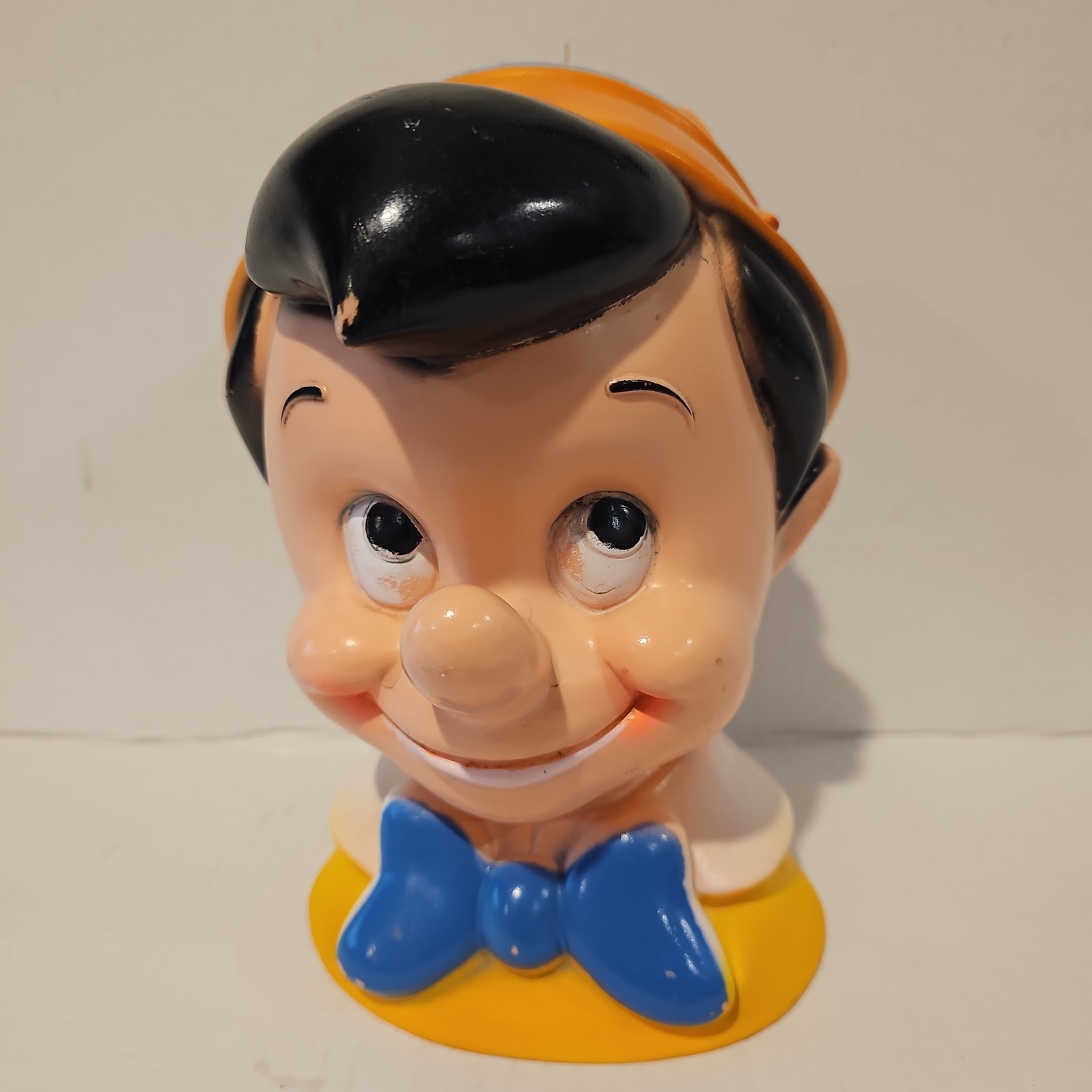 Vintage 1971 Disney Pinocchio Hard Plastic Piggy Bank Head bust 10\