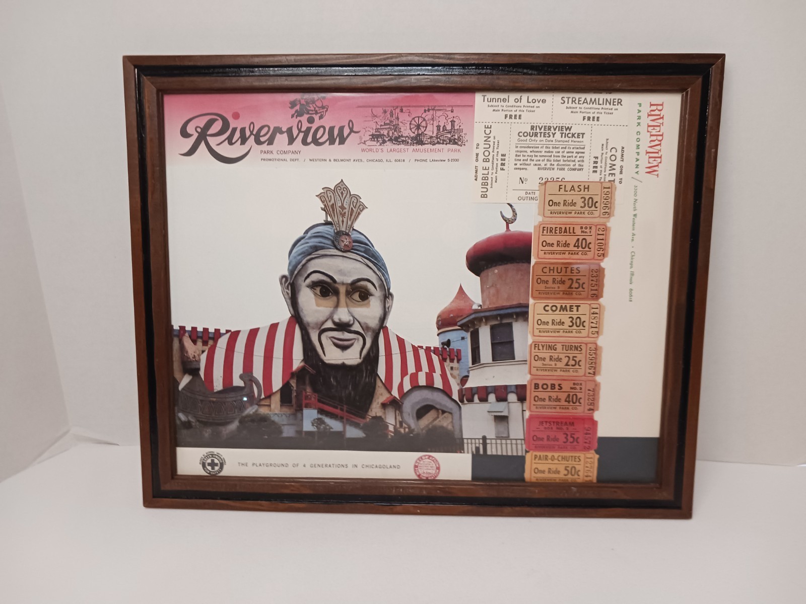 VINTAGE RIVERVIEW AMUSEMENT PARK CHICAGO FRAMED  11\