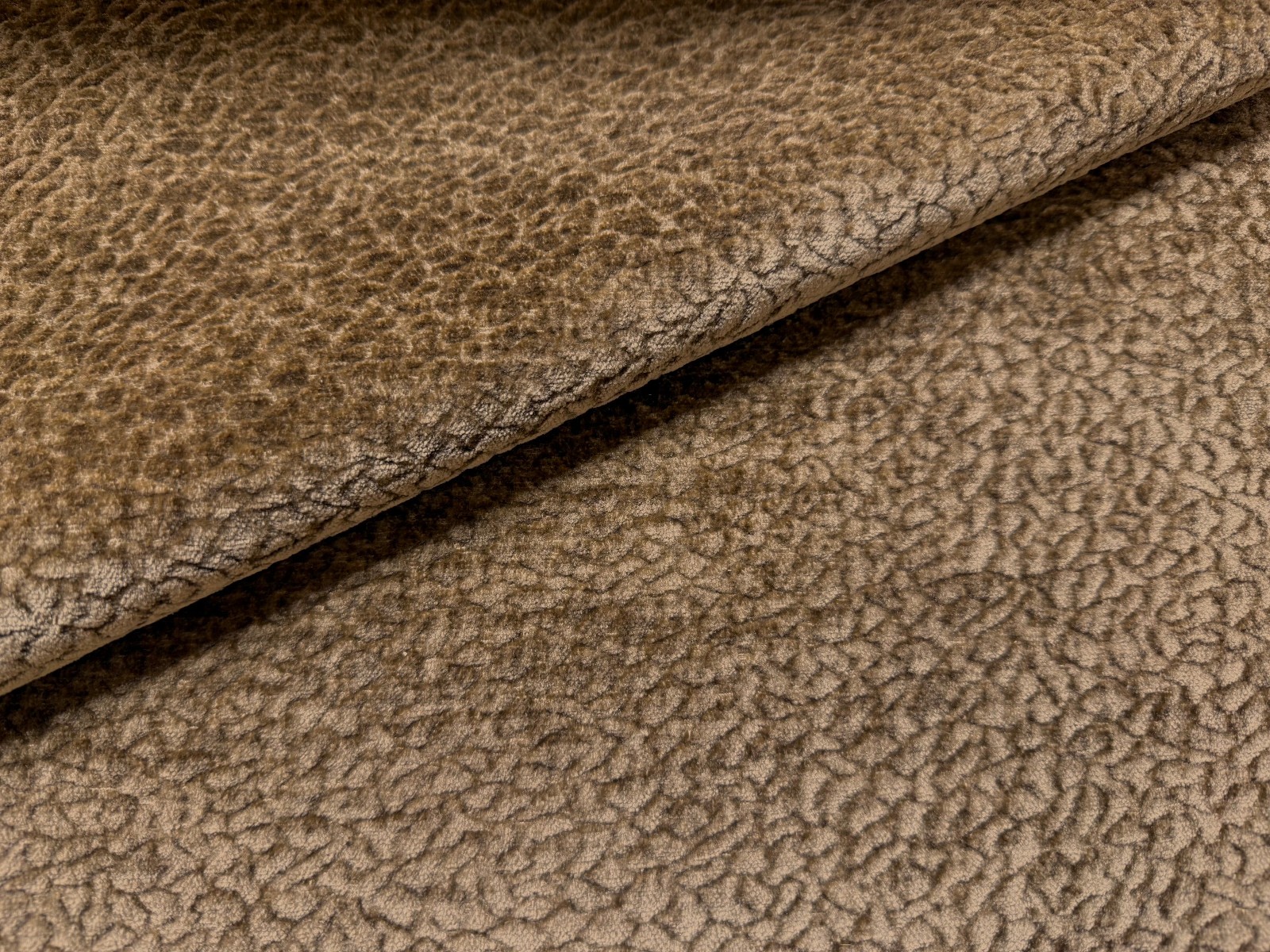 14 yds Kravet Barton Chenille Pecan Brown Plush Textured Upholstery Fabric