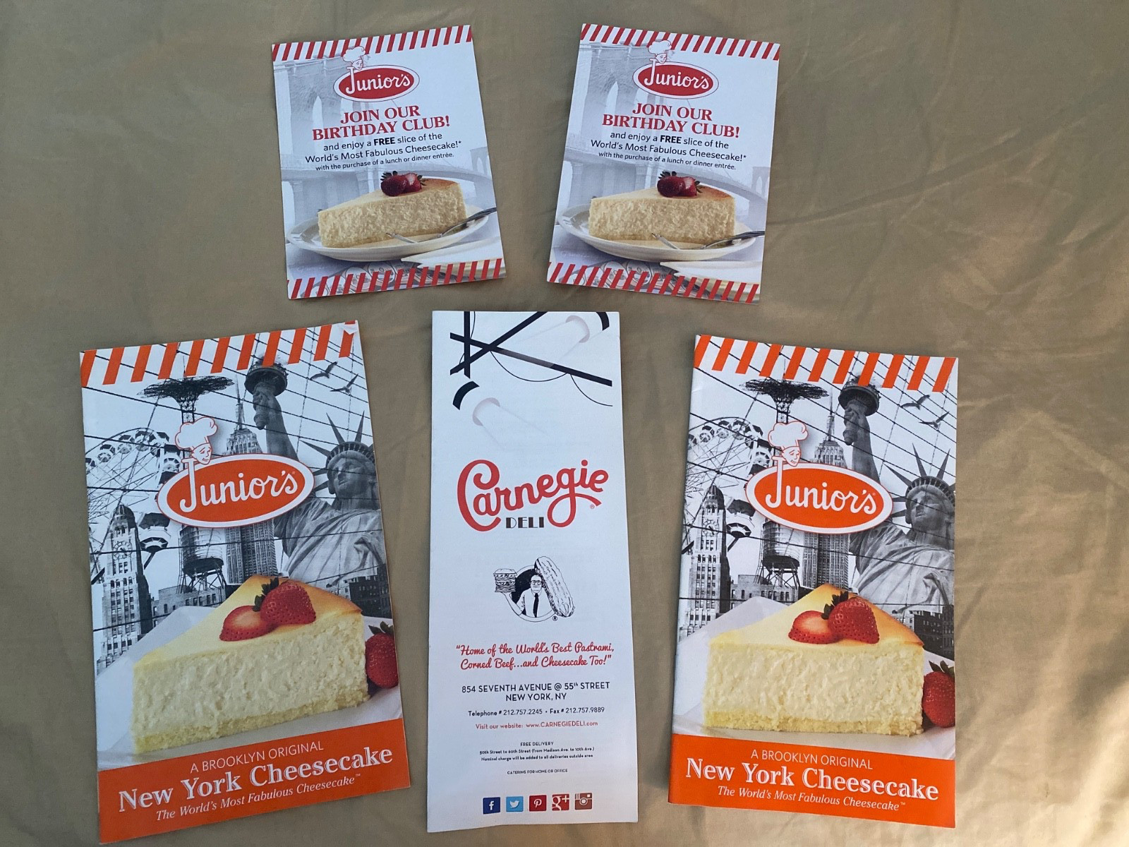 Carnegie Deli Menu Obtained Last Days Of Closing + Bonus Juniors Brooklyn Menus