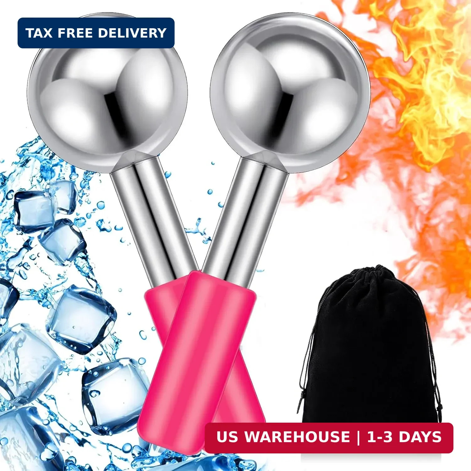 2 Pcs Ice Globes for Face Stainless Steel Cooling Globes Unbreakable Coo