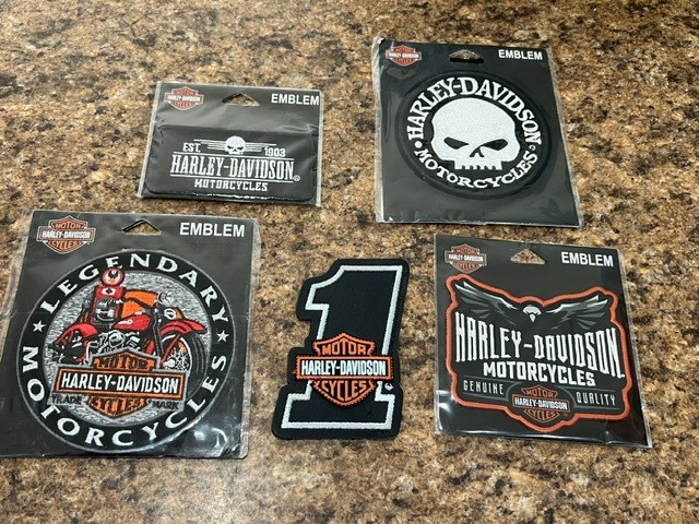 Harley Davidson Emblem Patches - 5 different most NEW