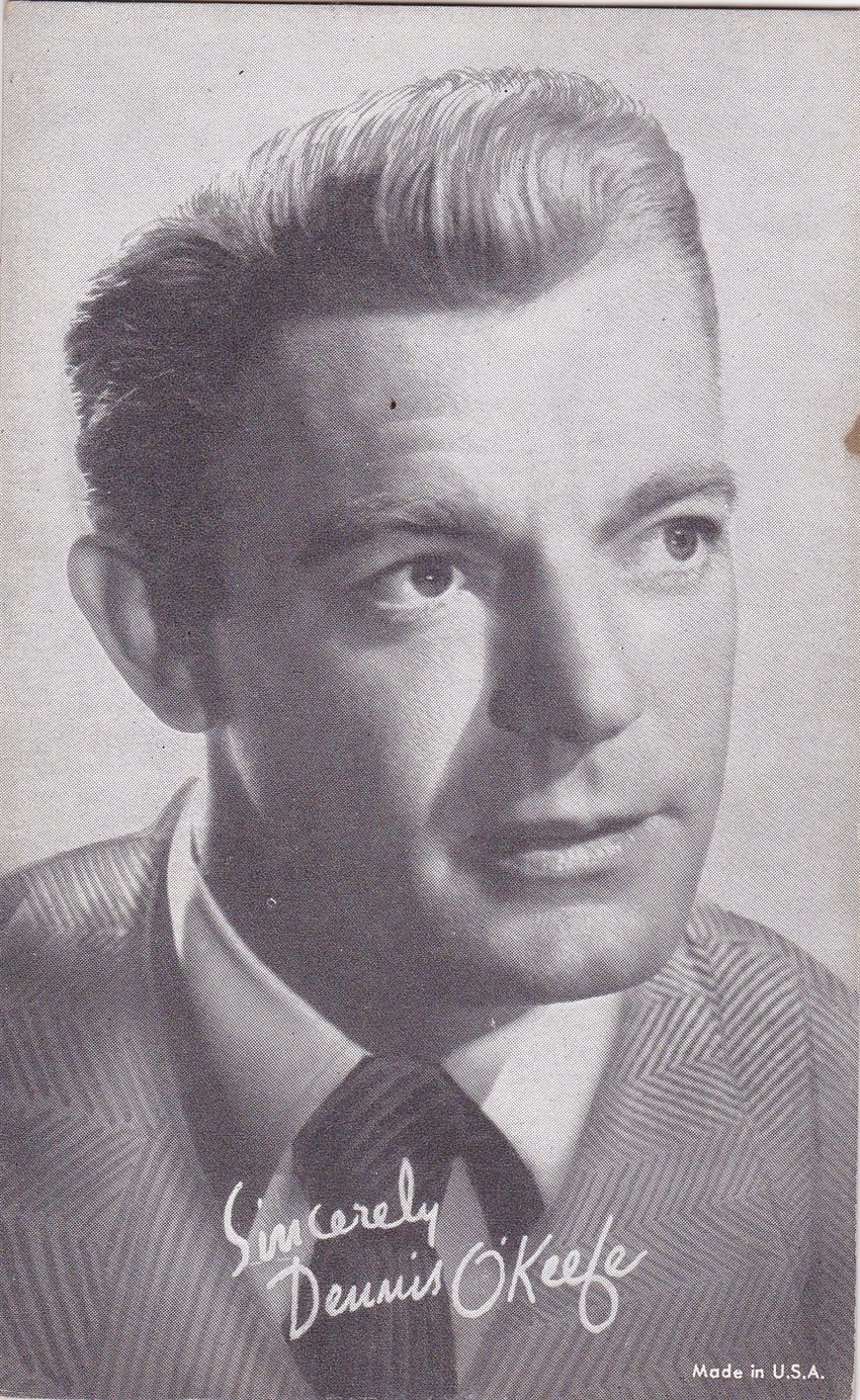 EXHIBIT CO. ARCADE ACTOR CARD 1950\'s DENNIS O\'KEEFE RARE, POPULAR CARD EXHIBIT CO. ARCADE ACTOR CARD 1950\'s DENNIS O\'KEEFE RARE, POPULAR CARD