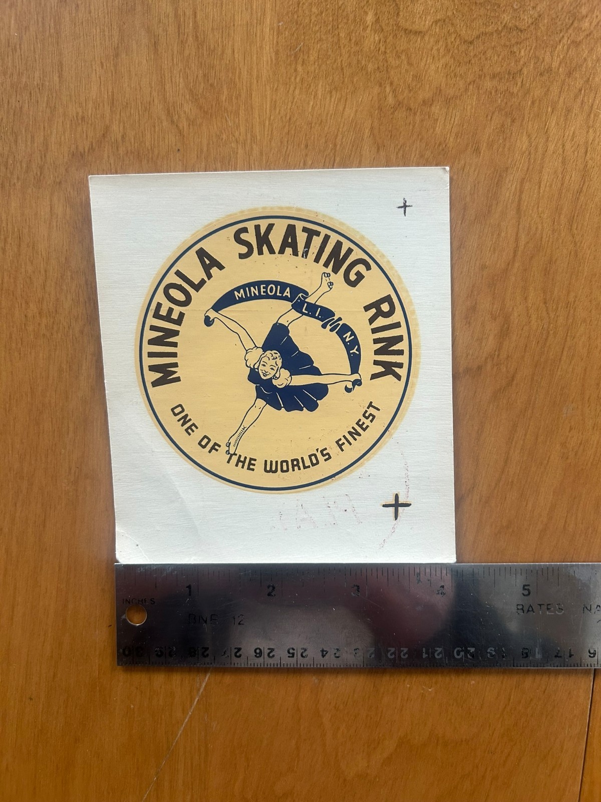 Vintage Mineola Skating Rink Sticker - Mineola Long Island, New York