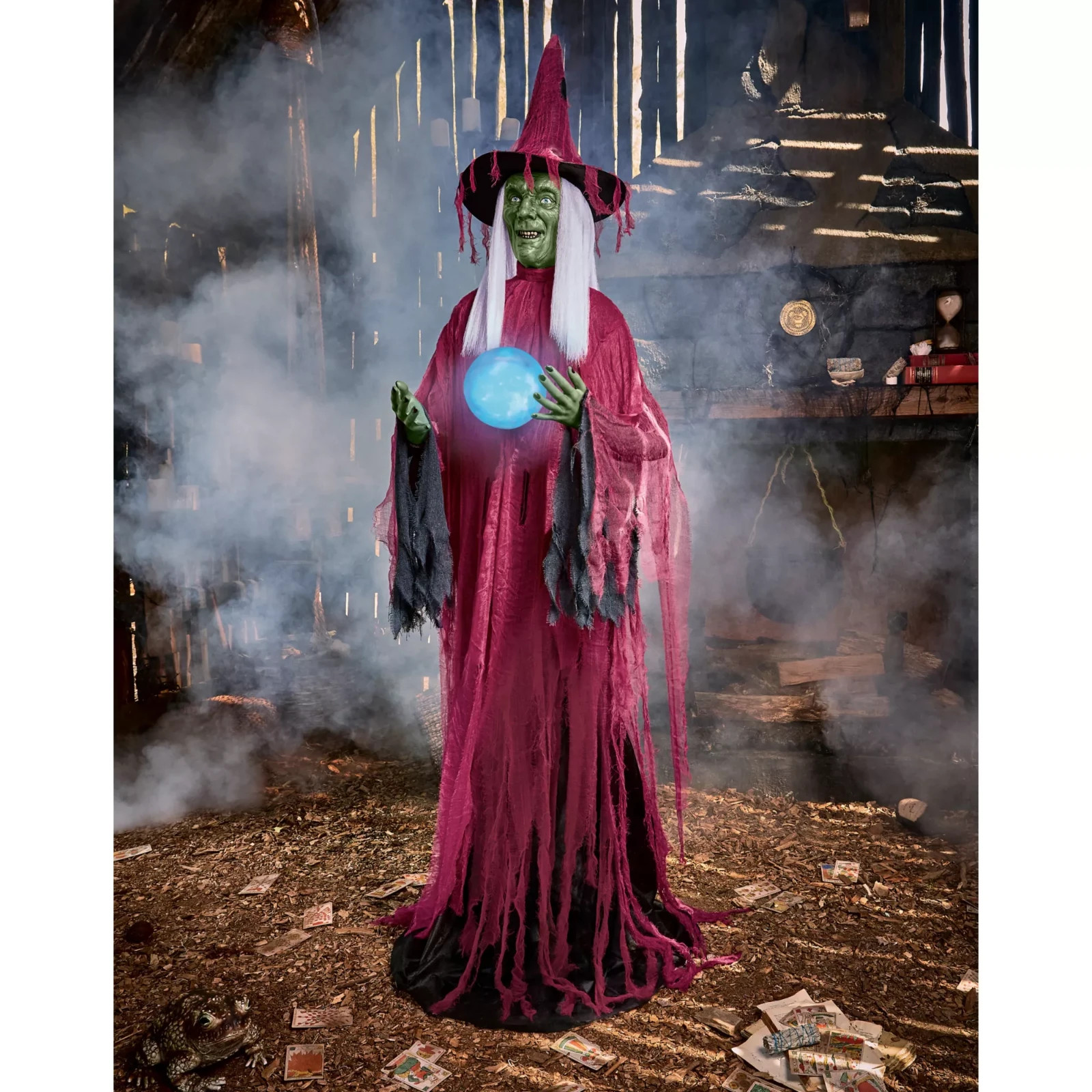 SPIRIT HALLOWEEN 6 FT 11 IN LADY MISFORTUNE ANIMATRONIC, HALLOWEEN DÉCOR
