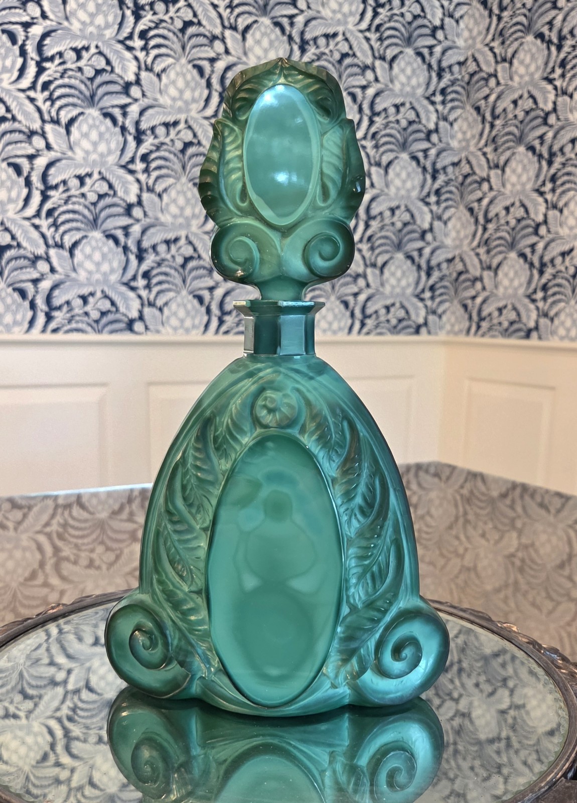 MINT Art Deco Bohemian Malachite Decanter Perfume Decorative Heinrich Hoffman