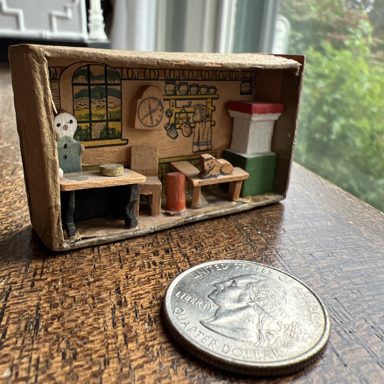 Antique Miniature Matchbox Kitchen; Germany; Charming