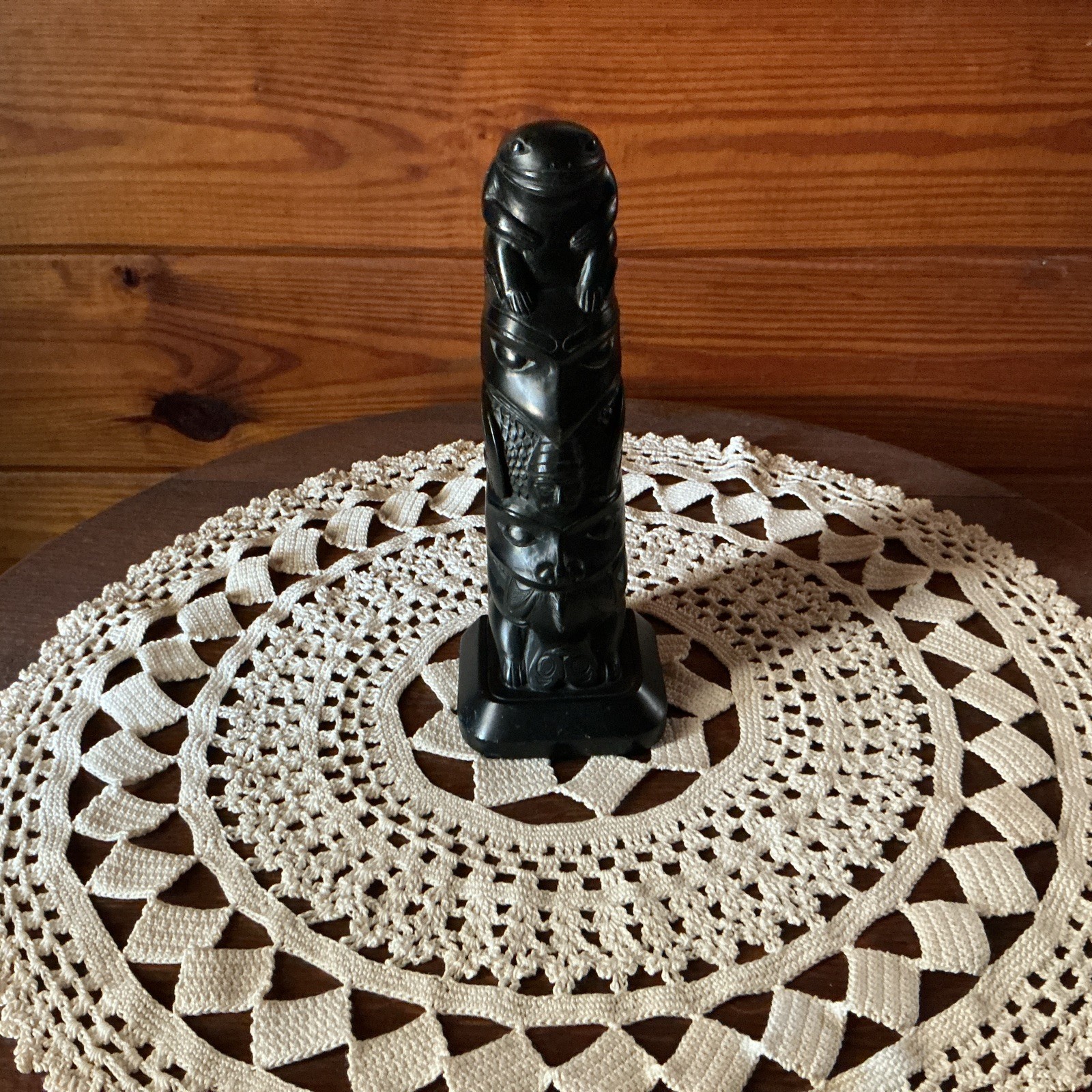 Vintage Totem Pole Figurine Made In Boma Canada