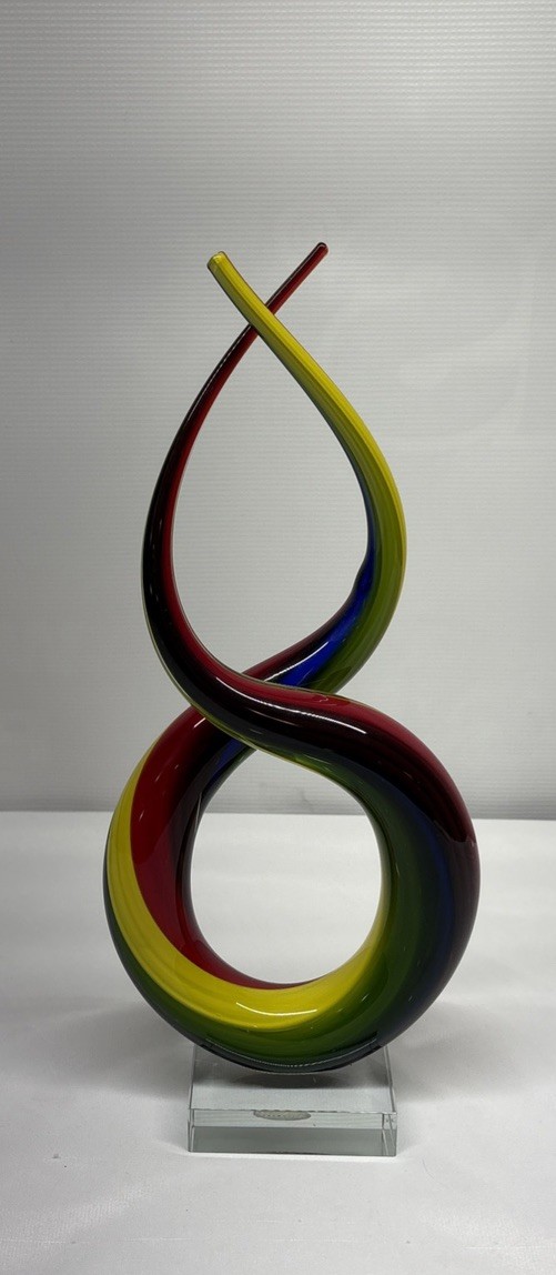 Murano Glassware Abstract Twisted Rainbow 12\