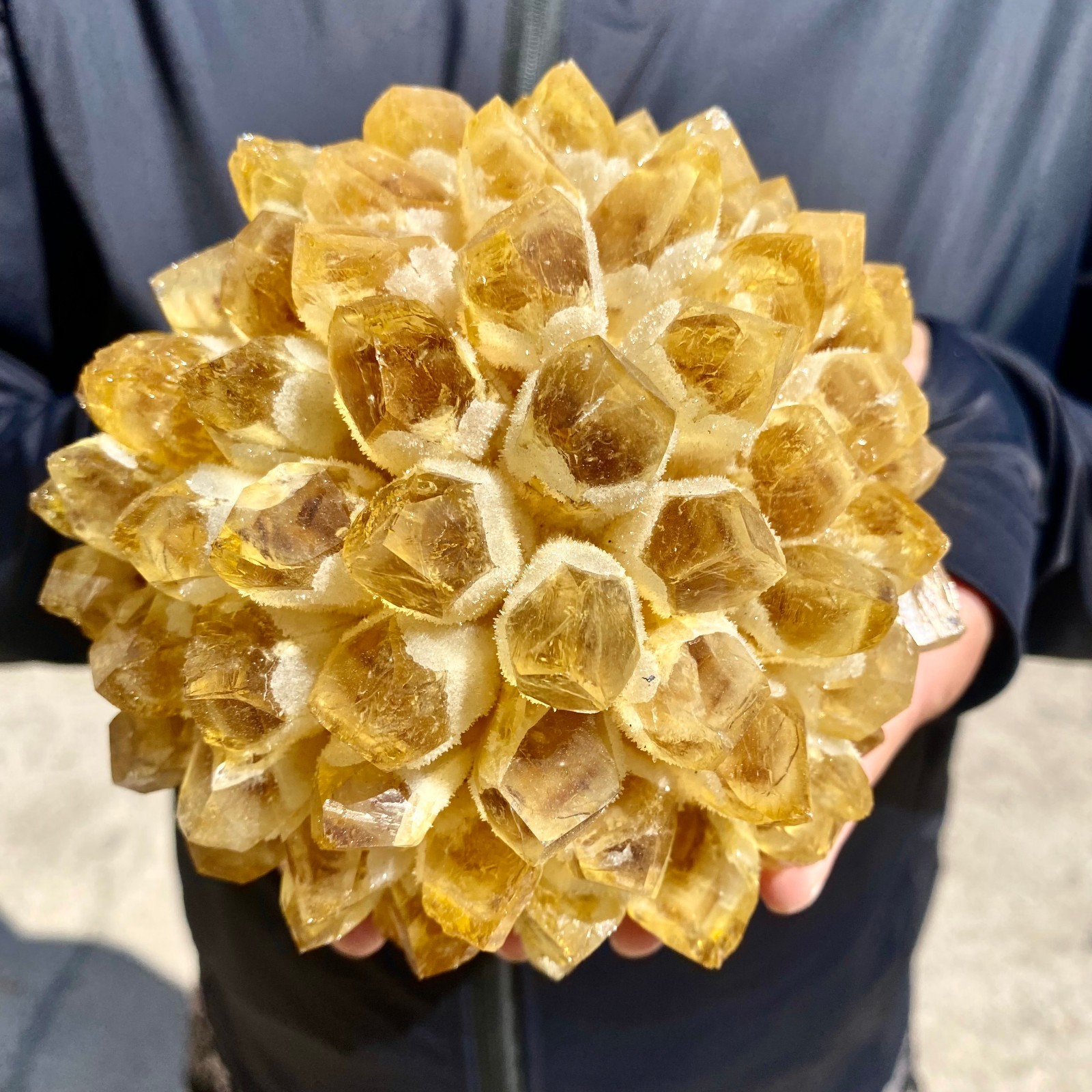 3LB Natural best yellow crystal ore cluster flower healing specimen