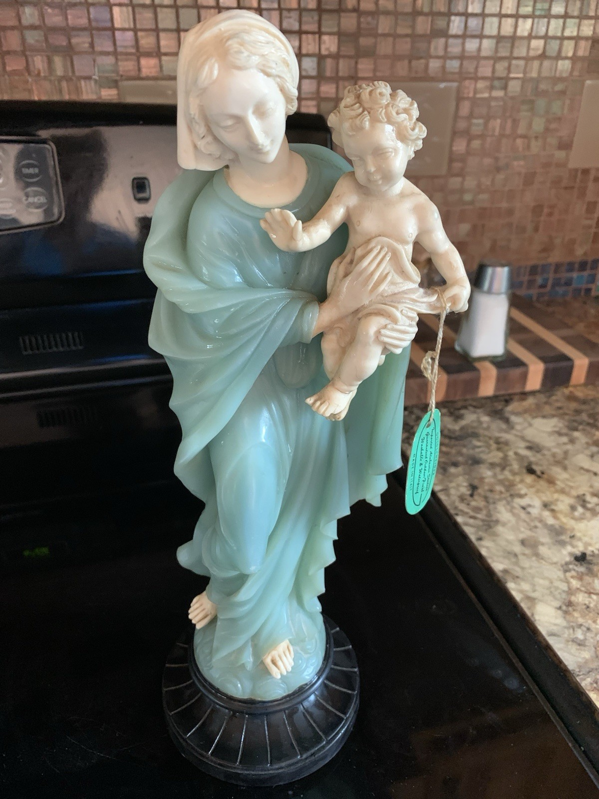 Vintage Bianchi Madonna & Child Statue 13.5 Made In Italy Goldscheider Art Deco
