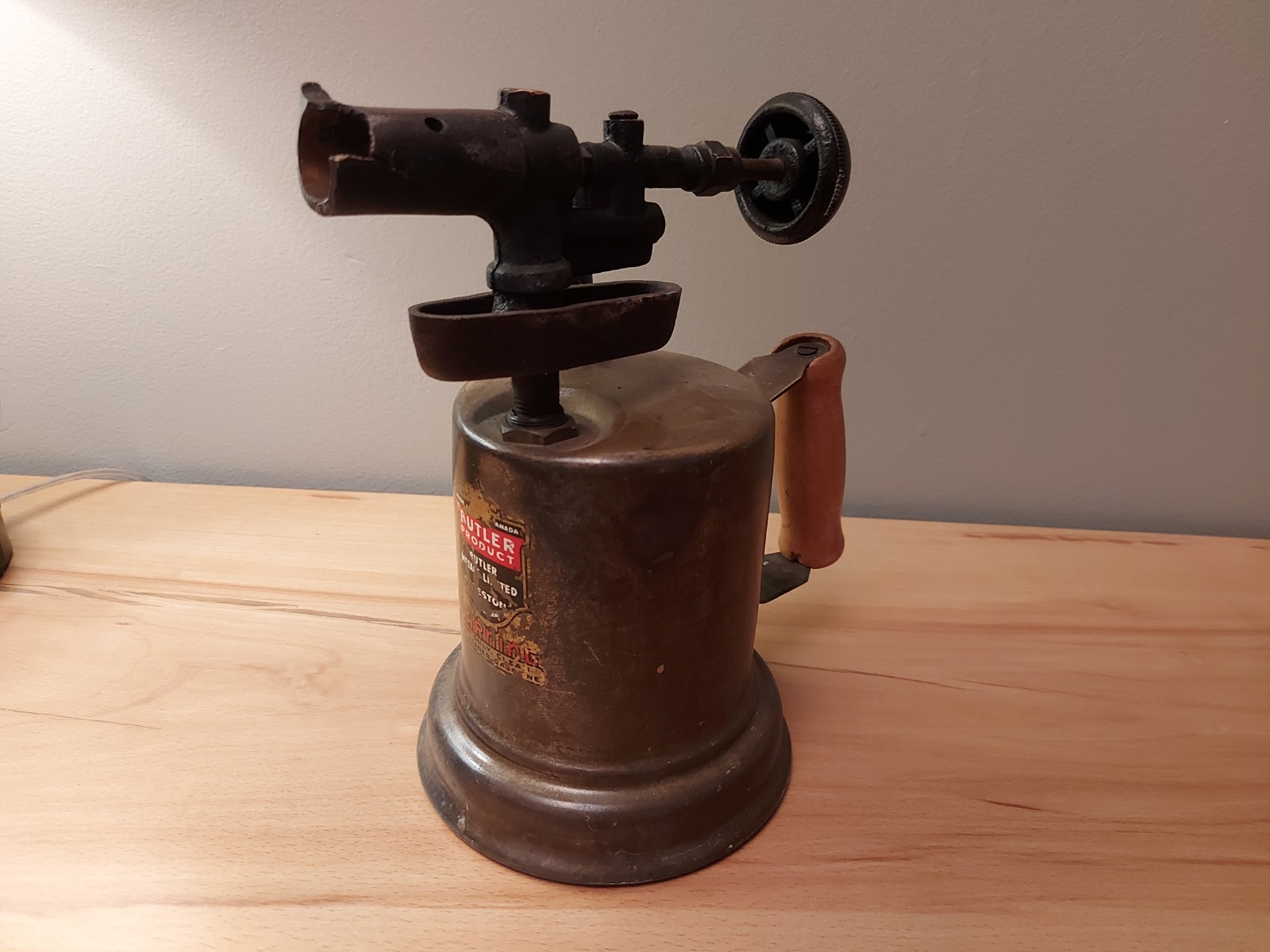 Vintage 1940s-50s Butler Blow Torch Brass Finish w/ Original Label – Industrial