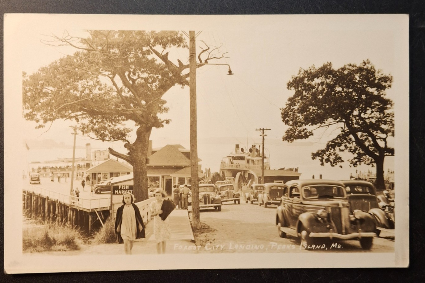 RPPC Peak\'s Island Maine Forest City Landing 1930s Real Photo Postcard