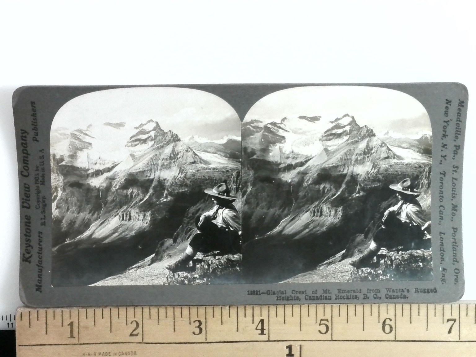 Glacial Crest Mt Emerald Stereoview Keystone View Co 1901 Canadian Rockies