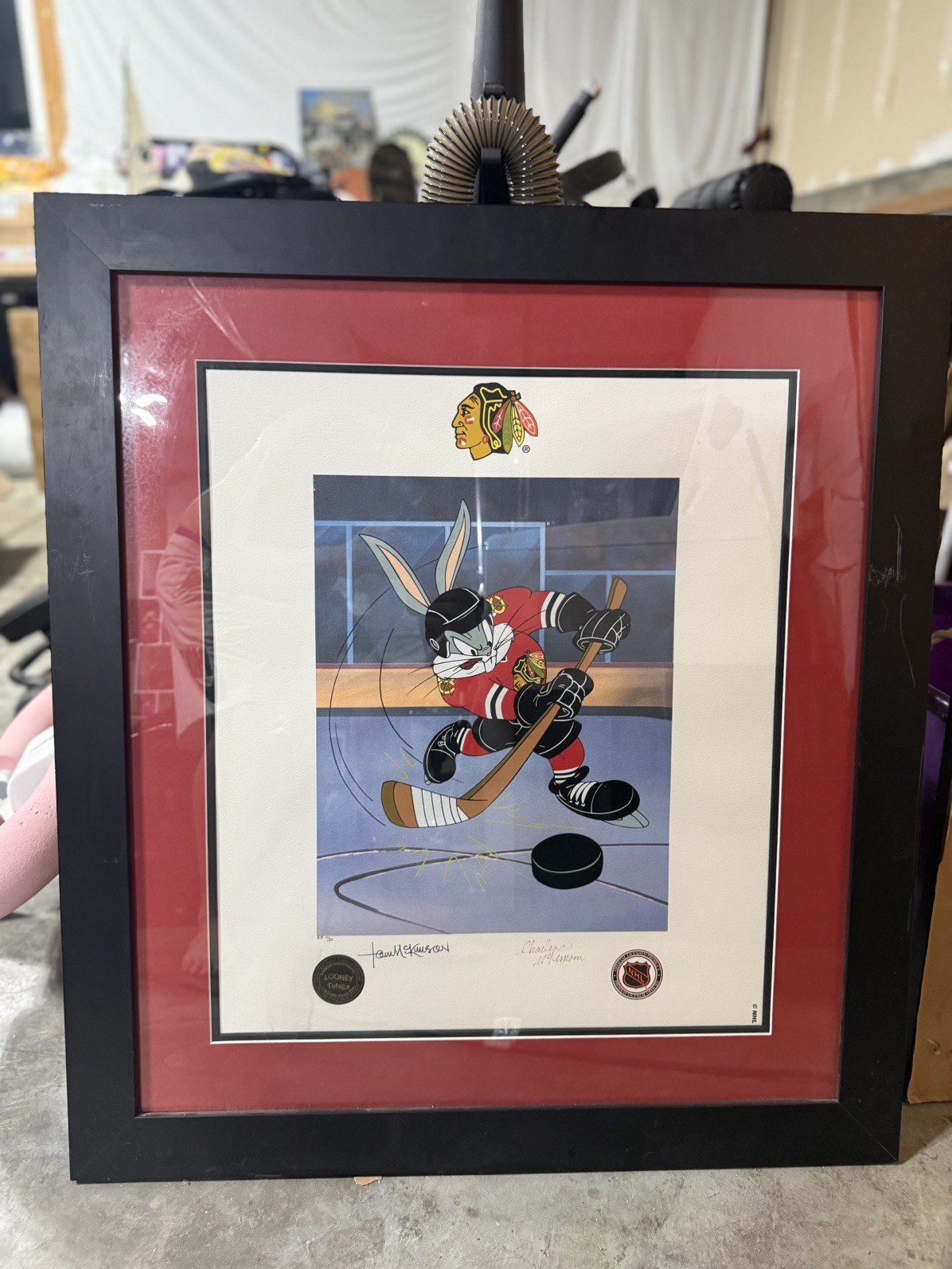 1996 Bugs Bunny Blackhawks Signed Artist Proof AP 17/37
