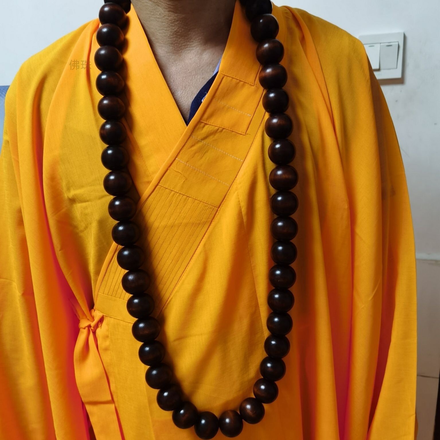 30mm*54 Prayer Mala Beads Shaolin Temple Buddha Monk Costume Red Necklace Gift