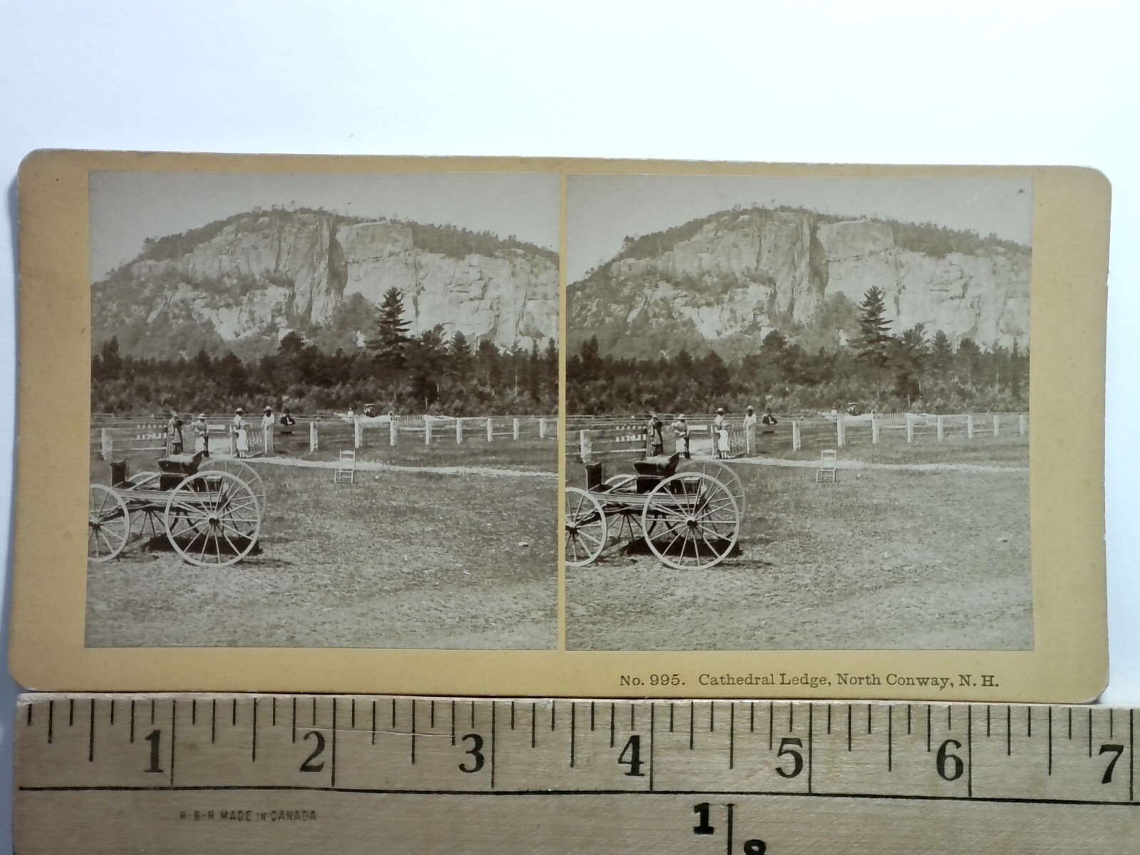 Cathedral Ledge Stereoview Kilburn Brothers North Conway NH 1870s
