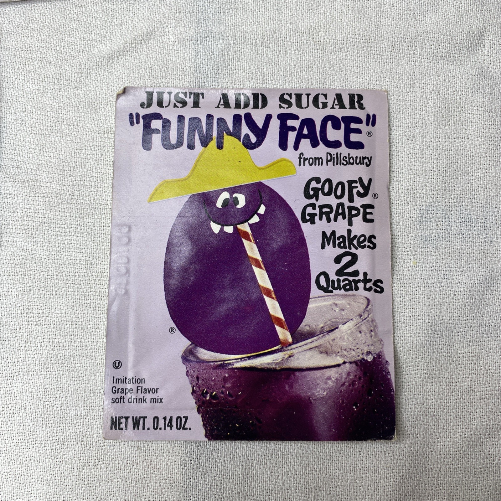 FUNNY FACE Pillsbury GOOFY GRAPE Sealed Pack VTG DRINK MIX 1970s, 80s or 90s