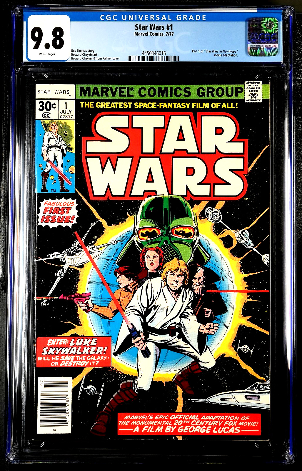 Star Wars #1 (1977) CGC 9.8 NM/MT WHITE Pages Classic Chaykin KEY 1st Printing