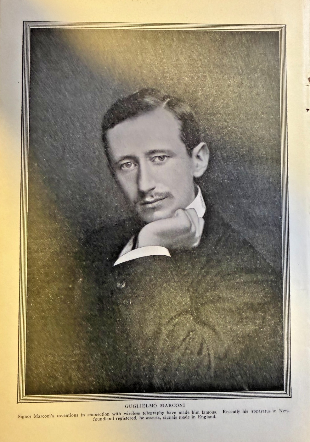 1902 Vintage Magazine Illustration Guglielmo Marconi Wireless Inventor 1902 Vintage Magazine Illustration Guglielmo Marconi Wireless Inventor