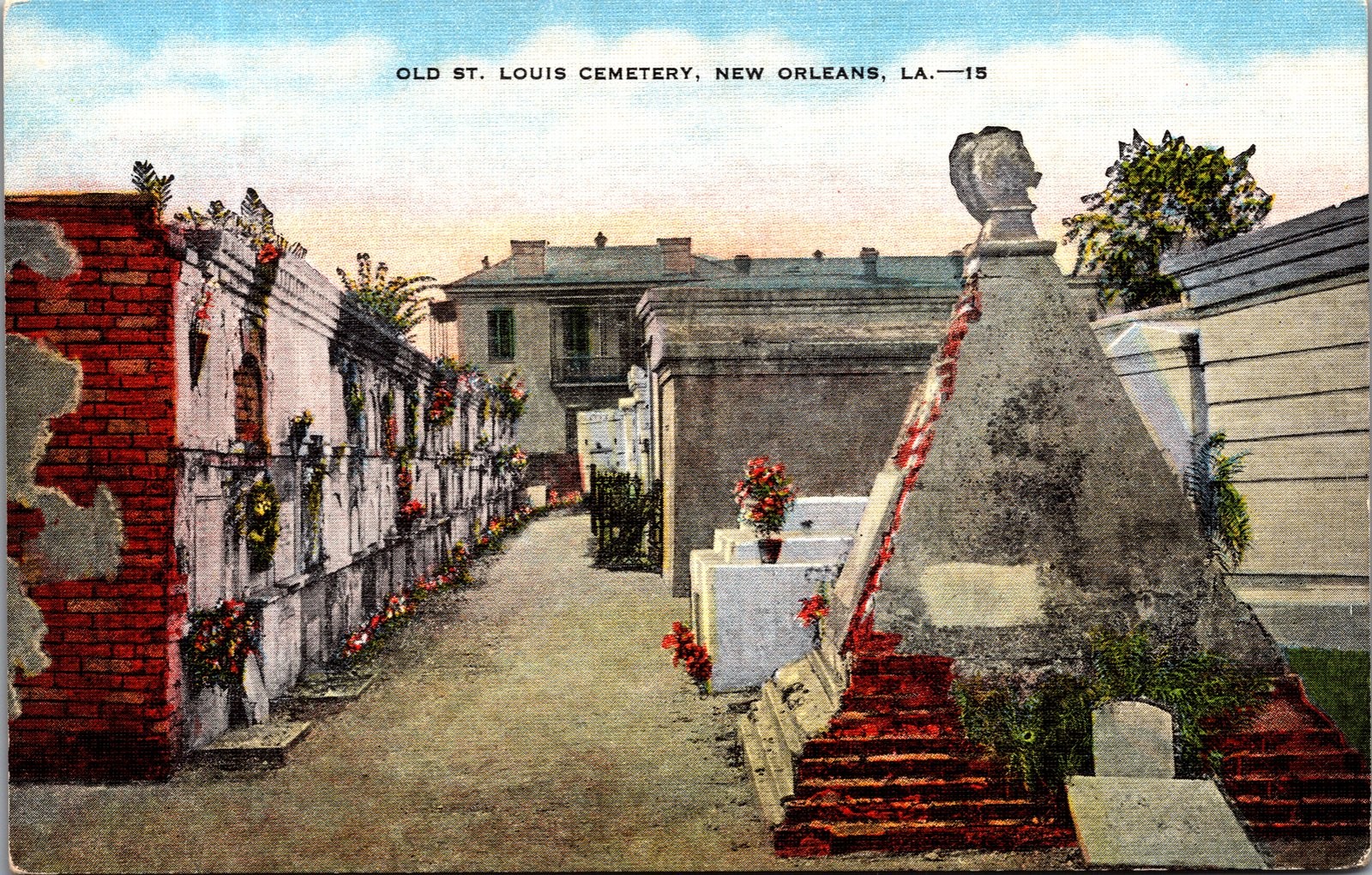 Vintage New Orleans St. Louis Cemetery No. 1 Postcard E.C. Kropp