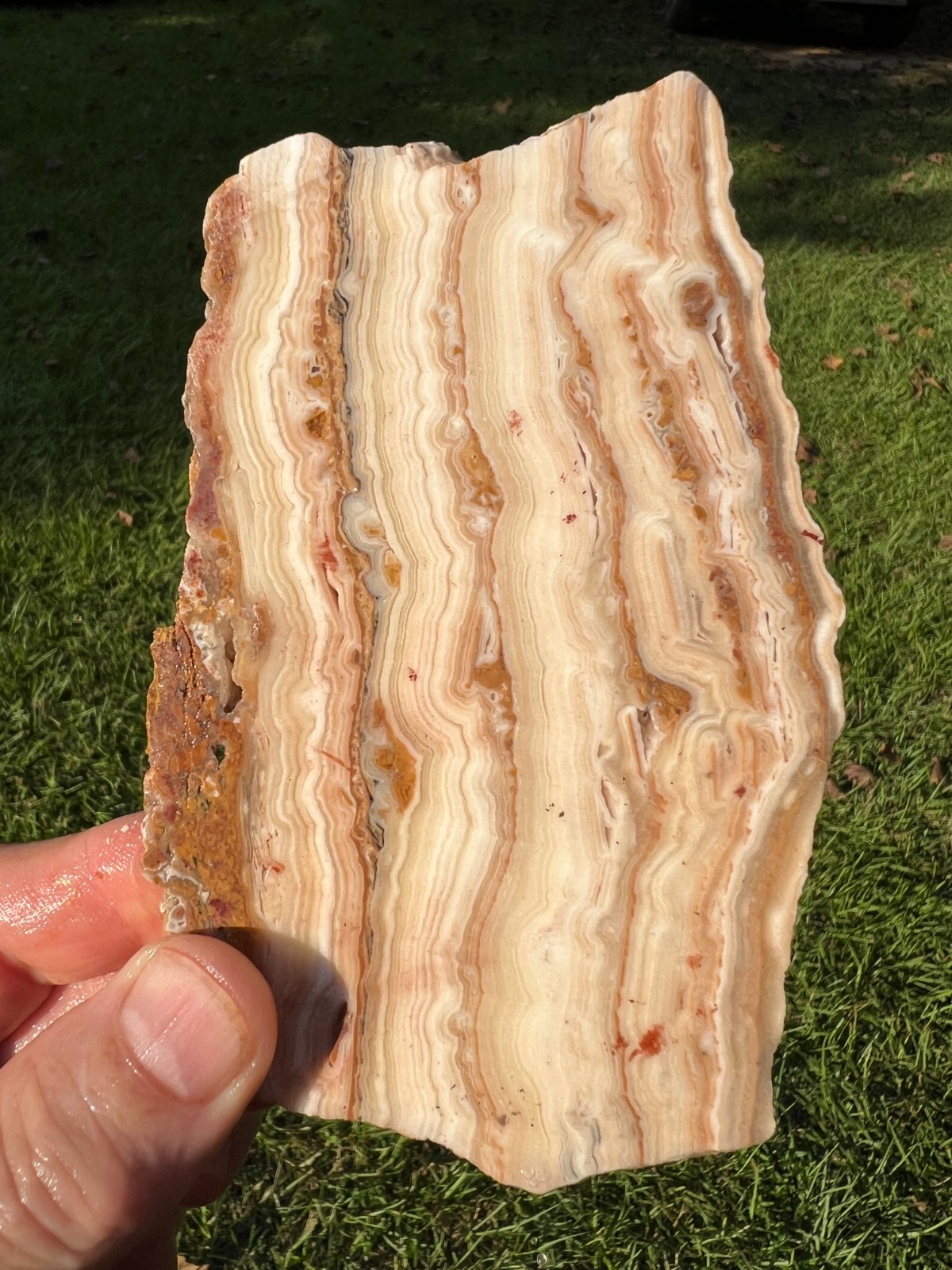 New Peaches and Cream Onyx slab - LARGE - Gorgeous - 214g