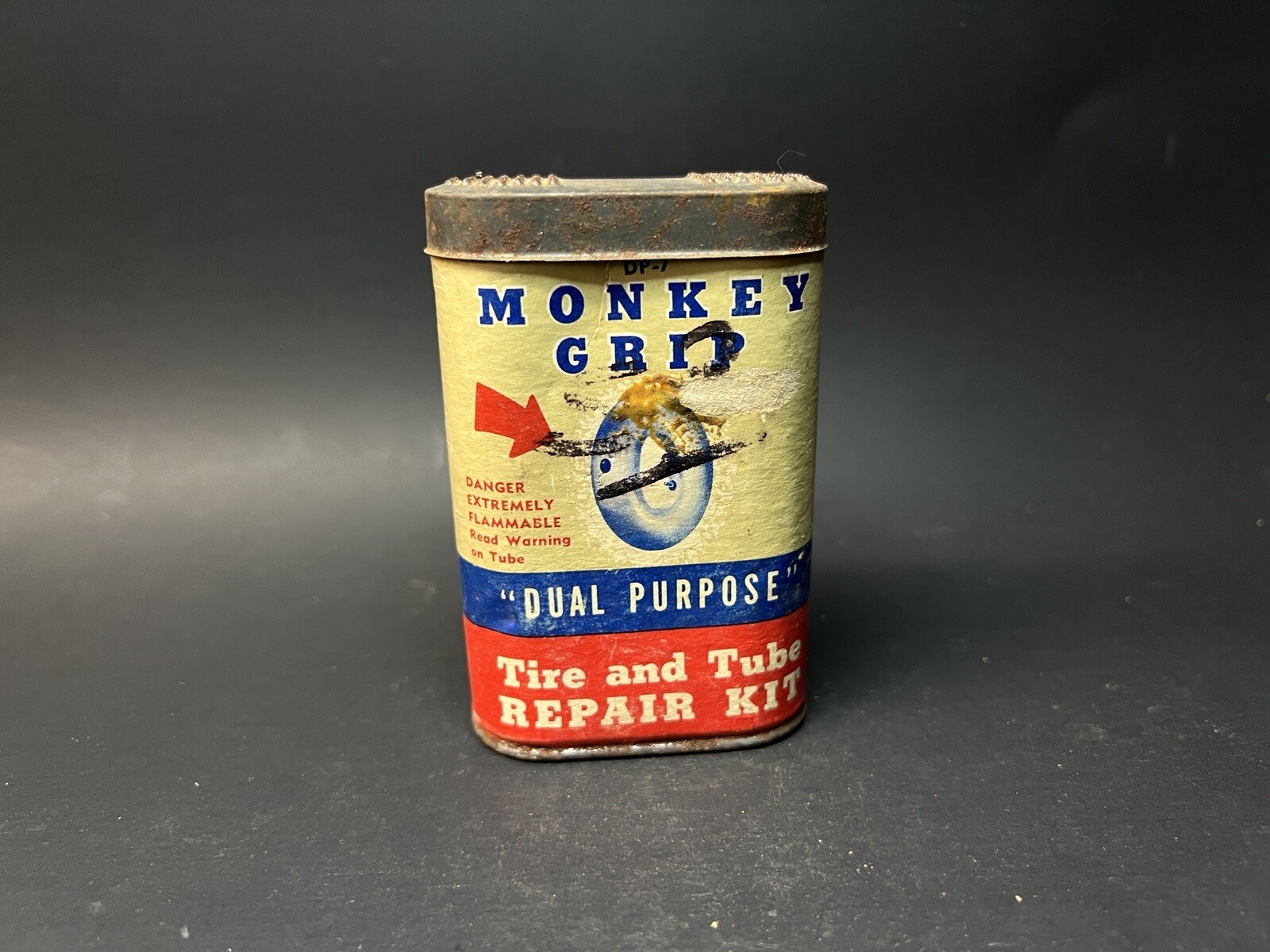 Vintage 1940s Original Monkey Grip No. 3190 Dual Purpose Tire & Tube Repair Kit 