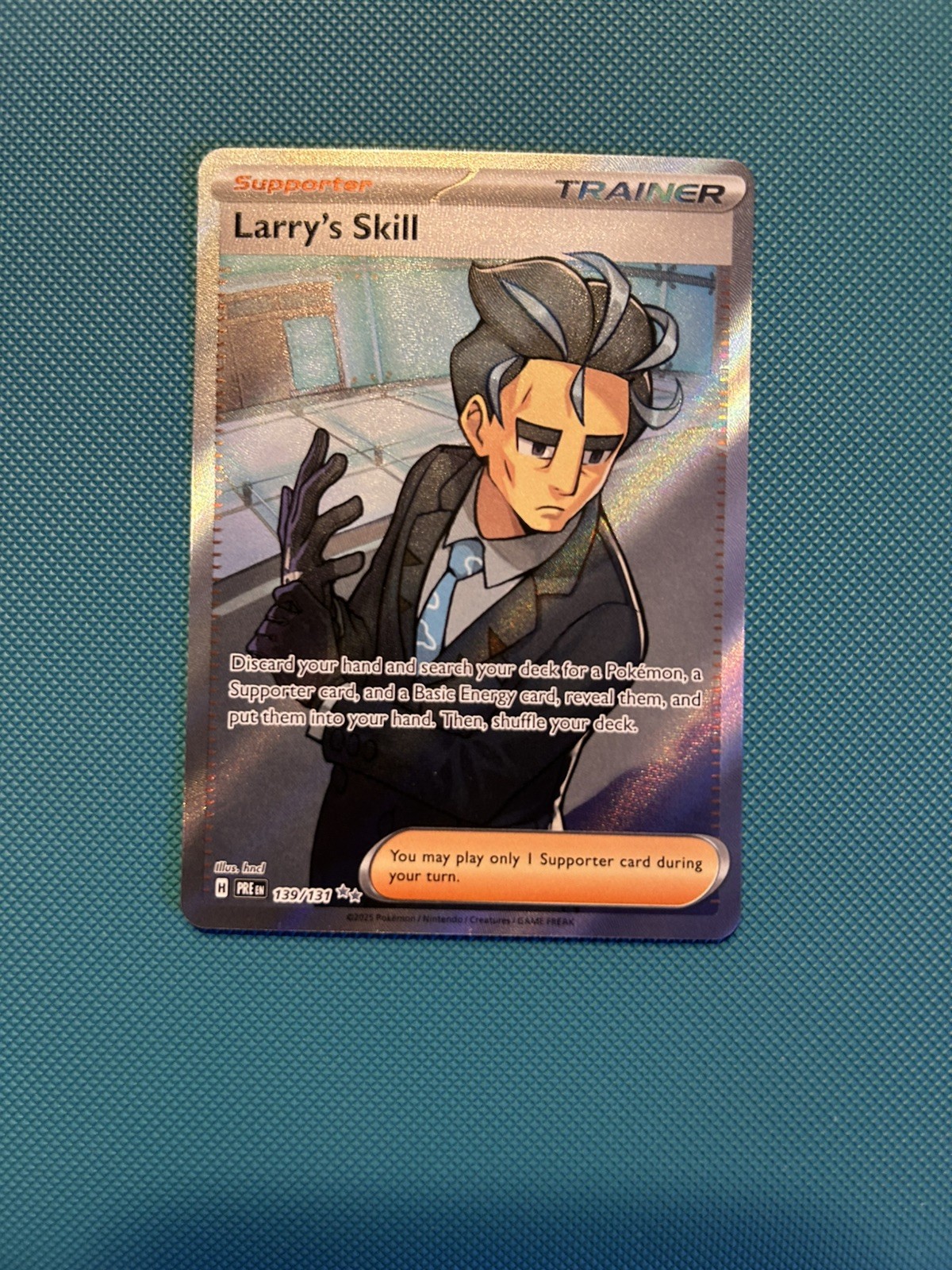 Pokemon Larry\'s Skill 139/131 Prismatic Evolutions Ultra Rare Trainer 2025 NM
