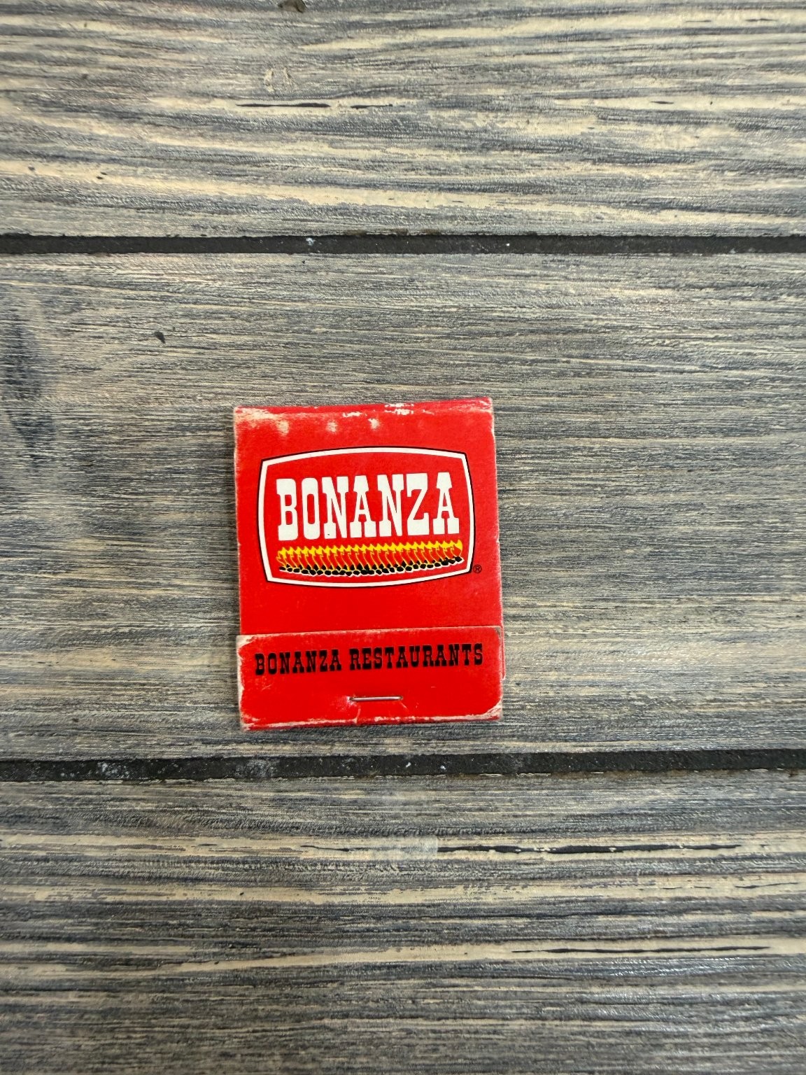 BONANZA RESTAURANTS Salina KS Vintage Red Logo Grill Matchbook
