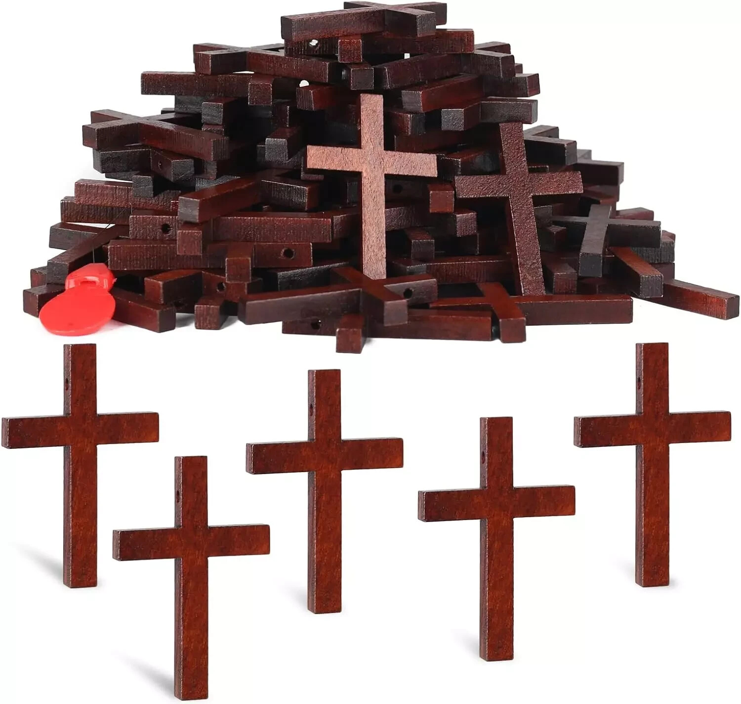 72 Pcs Small Wooden Crosses Wooden Crosses for Crafts Mini Cross Wooden Crosses