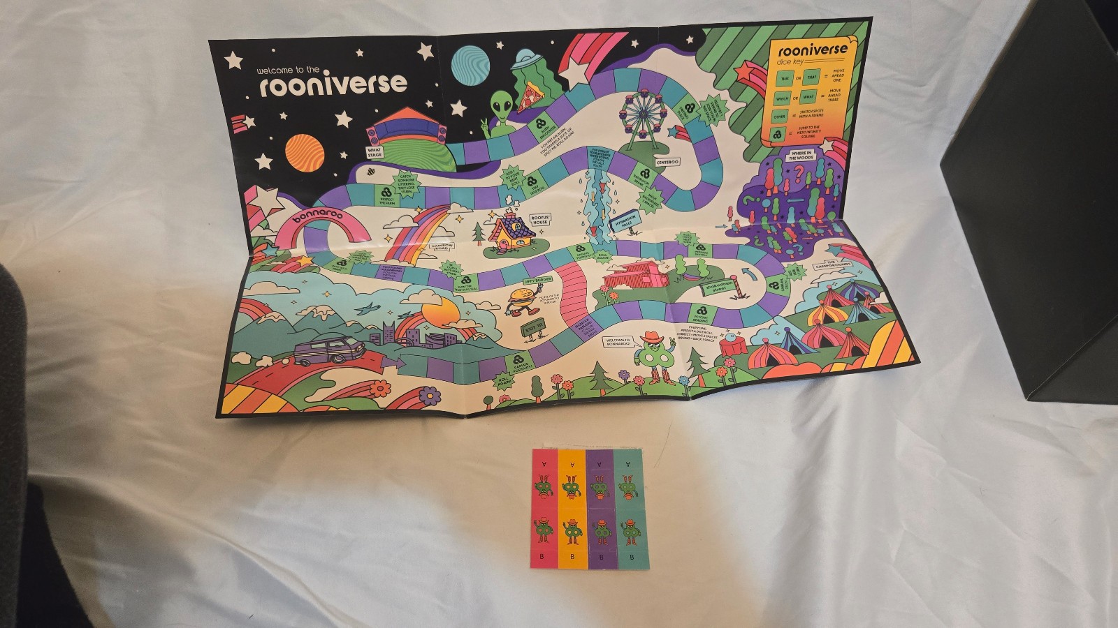 Bonnaroo 2022 Game Board rooniverse and bandana