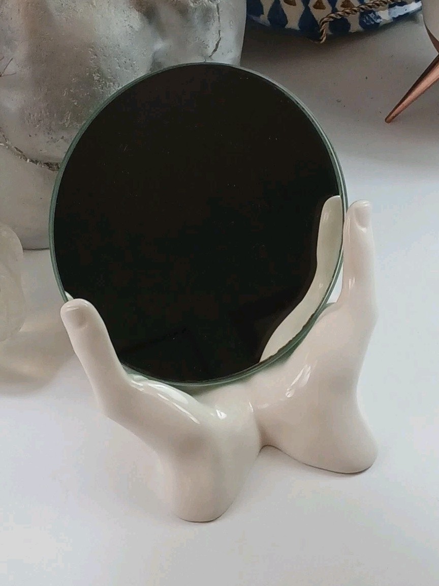 Ceramic Hands Vanity Mirror Vintage Nancy Funk Rare Ceramic Hands Vanity Mirror Vintage Nancy Funk Rare