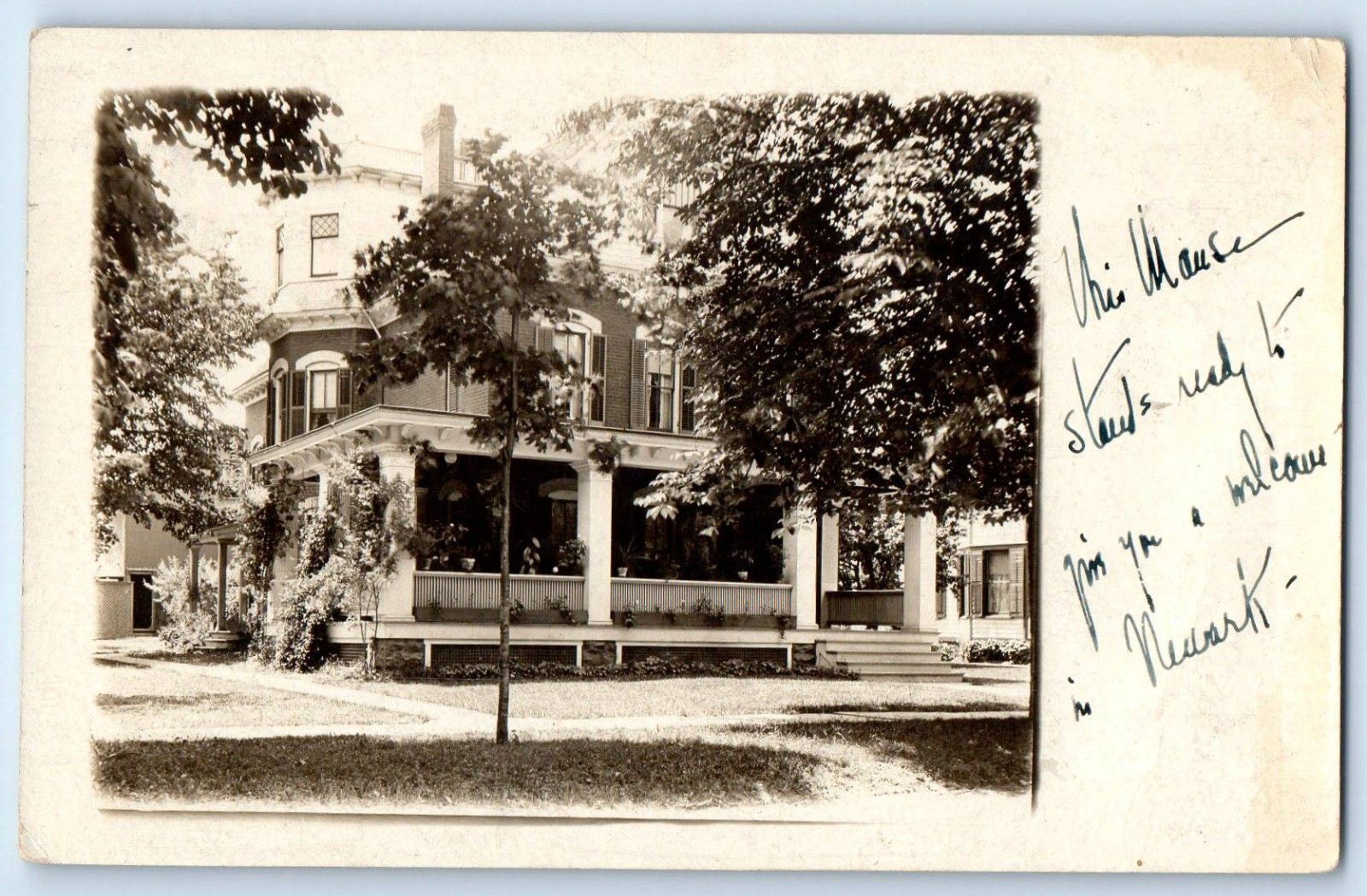 c1910\'s Victorian House Newark New York NY RPPC Photo Antique Posted Postcard c1910\'s Victorian House Newark New York NY RPPC Photo Antique Posted Postcard